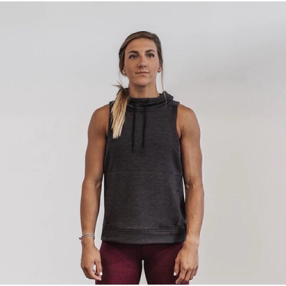 NoBull Project microplush sleeveless hoodie nightfall grey black